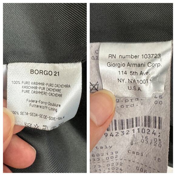 Giorgio Armani Classico Borgo 21 Womens Gray Cashmere Blazer Jacket 46 US 10 - Picture 10 of 11